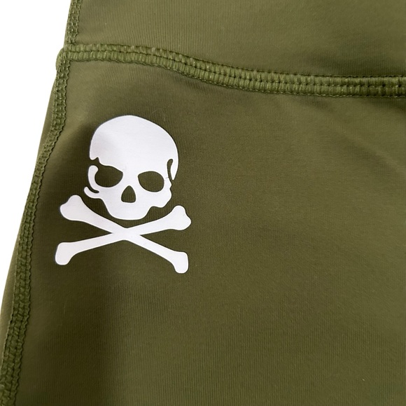 Nike Soul Cycle Olive Green & White Cropped Dri-Fit Athletic Running Leggings, S - Picture 3 of 16